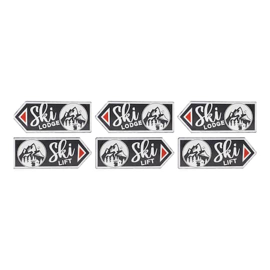 Black Ski Lift & Ski Lodge Décor Set